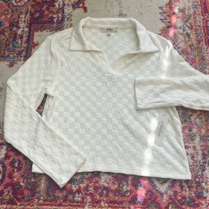 Checkerboard crop sweater